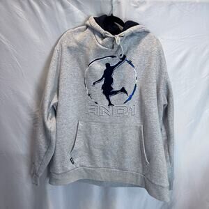 AND1 Men's Gray Basketball Hoodie Sweatshirt Size 3XL Big & Tall Graphic
